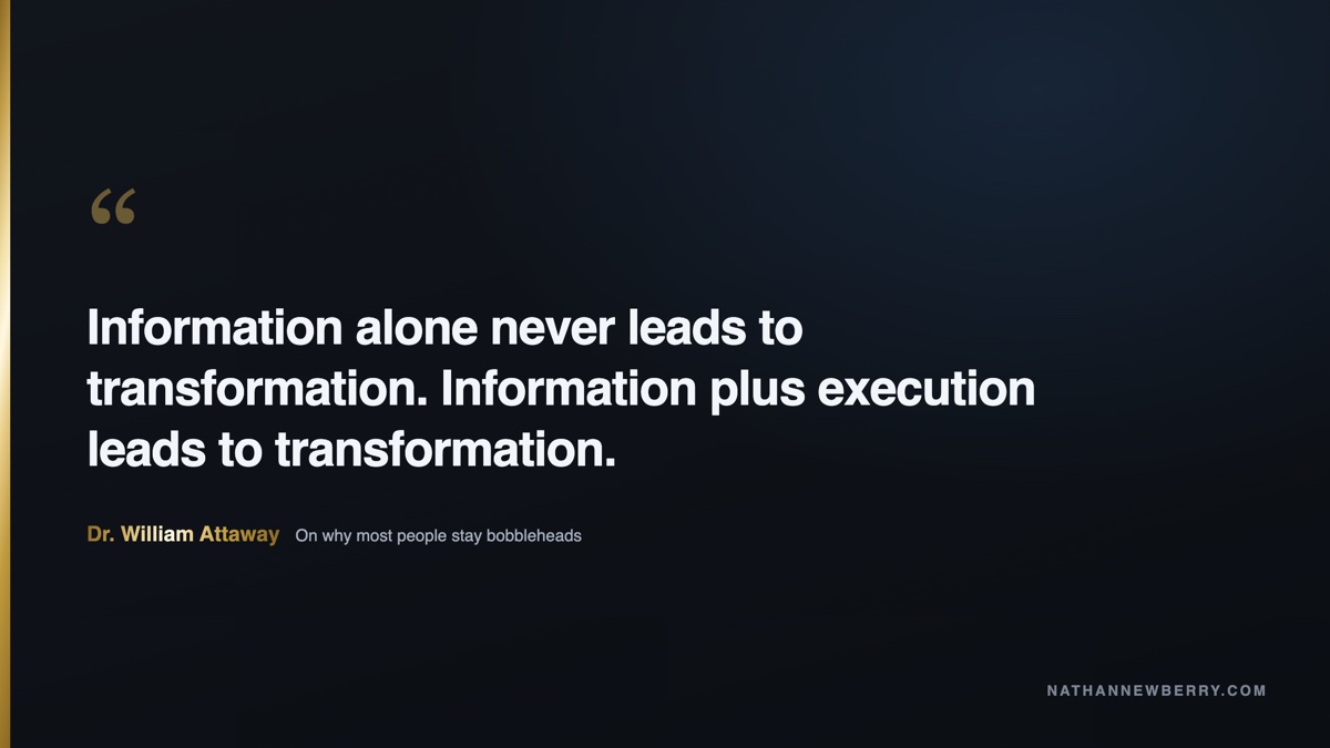 Information alone never leads to transformation