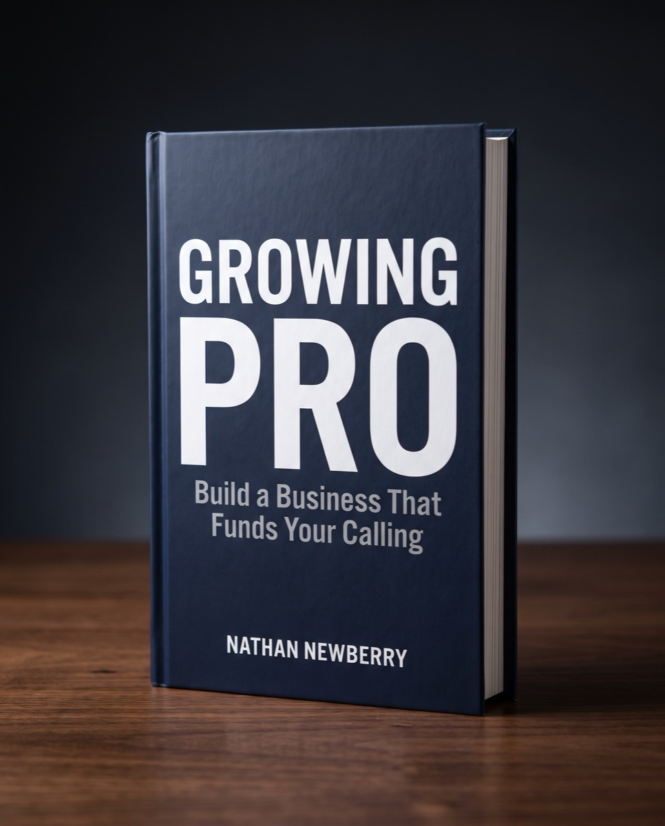 Growing Pro by Nathan Newberry, hardcover mockup