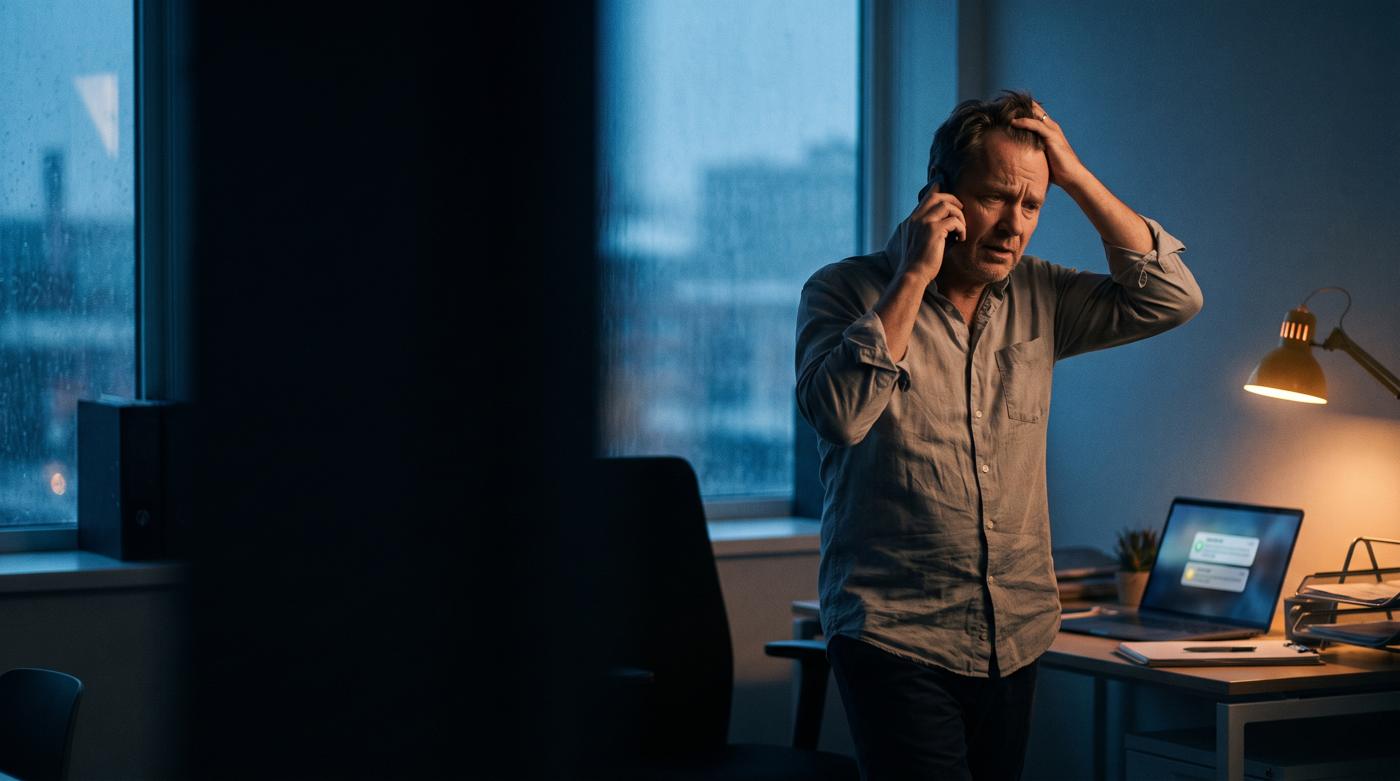 Owner frustrated on a phone call